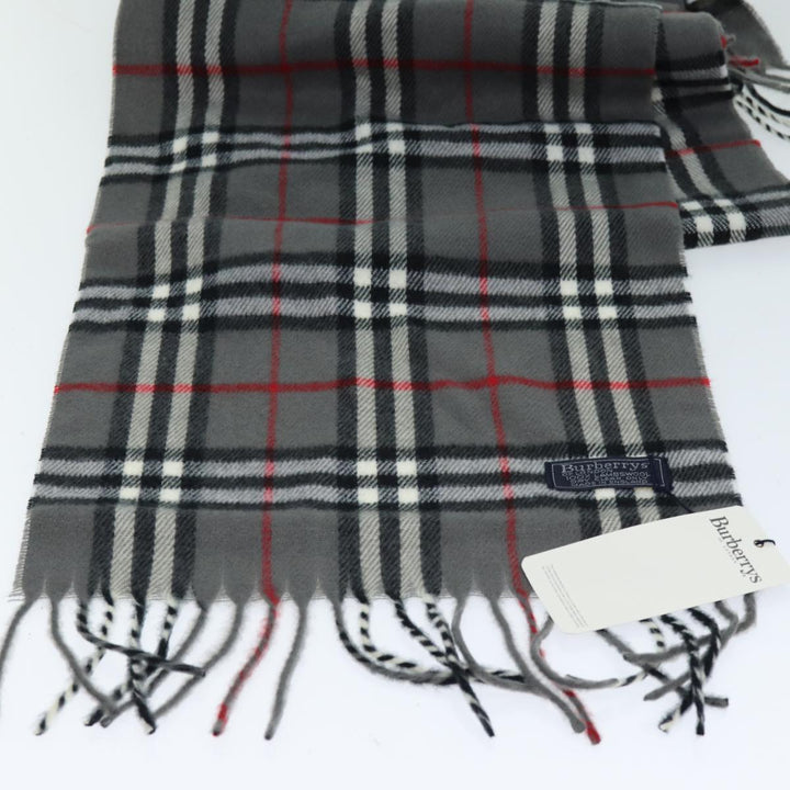 BurberrySs Nova Check Scarf Wool Gray Auth am6330