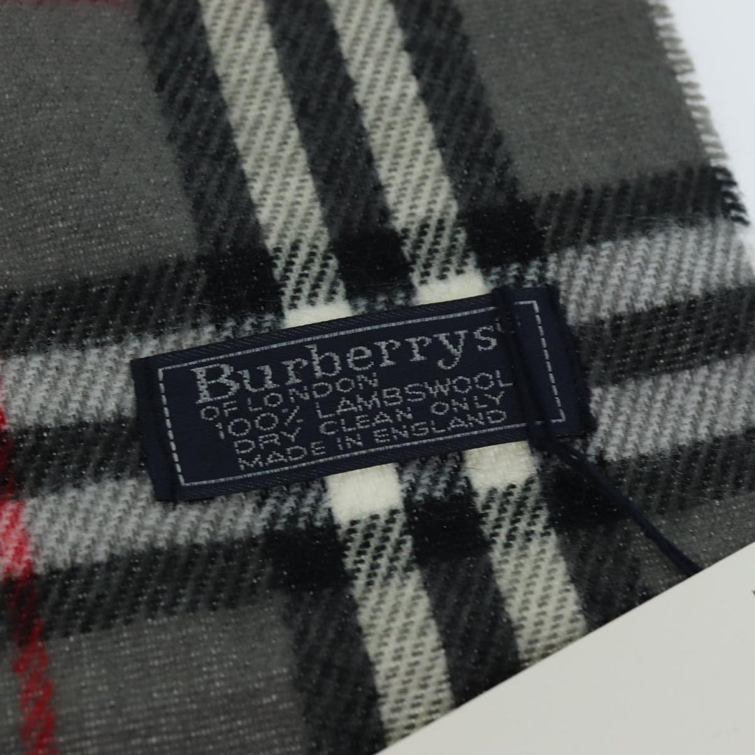 BurberrySs Nova Check Scarf Wool Gray Auth am6330