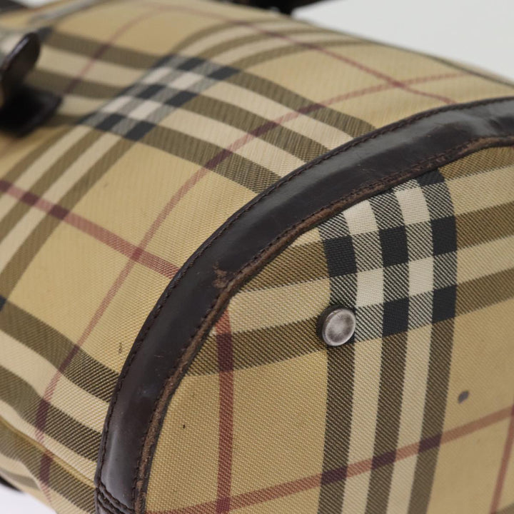 Burberry Nova Check Shoulder Bag Coated Canvas Beige Auth am6355