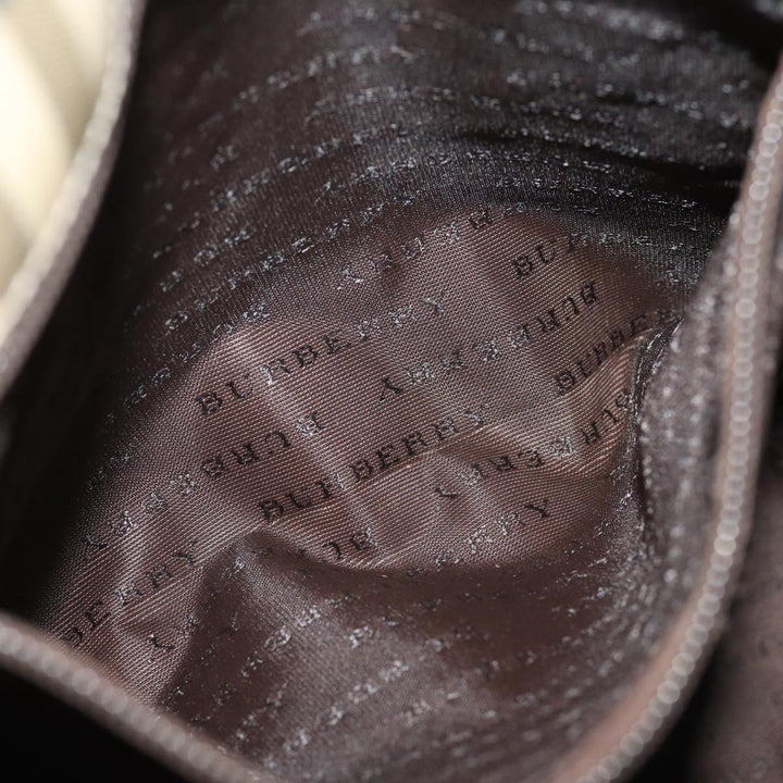 Burberry Nova Check Shoulder Bag Coated Canvas Beige Auth am6355