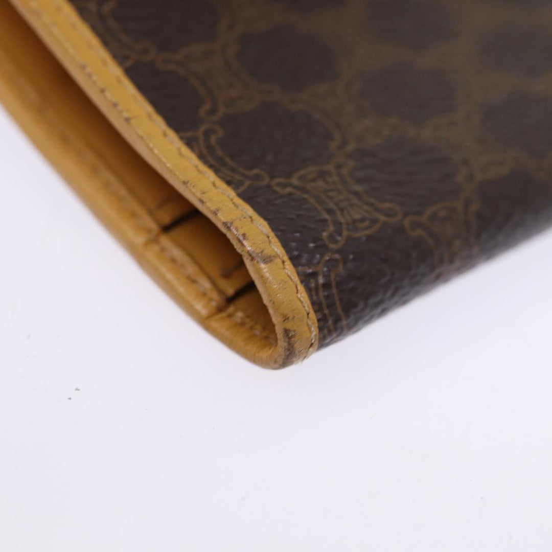 Celine Macadam Canvas Long Wallet PVC Brown Auth am6379