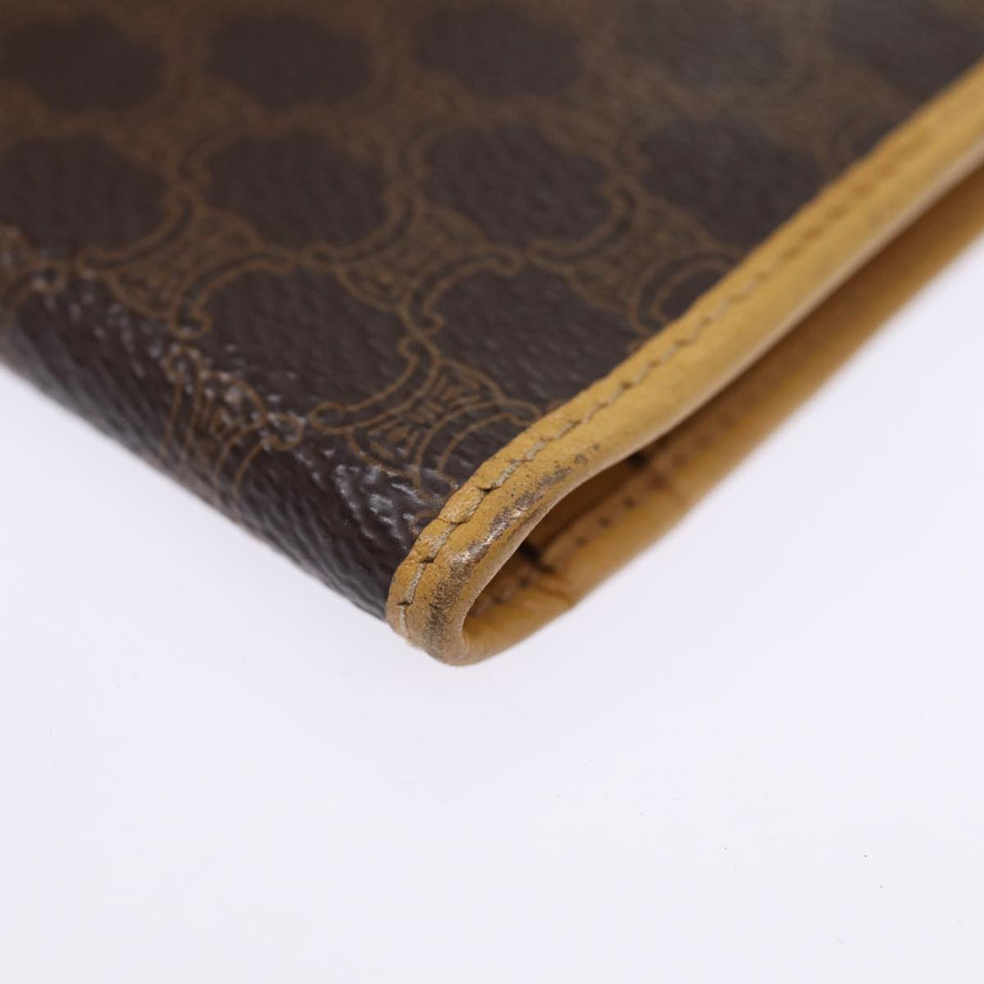 Celine Macadam Canvas Long Wallet PVC Brown Auth am6379
