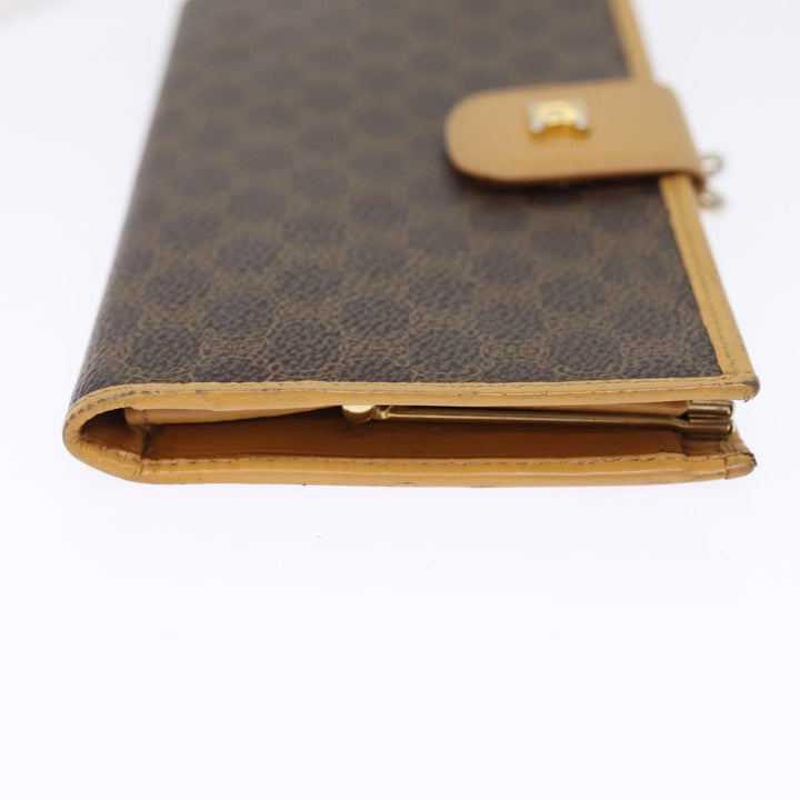 Celine Macadam Canvas Long Wallet PVC Brown Auth am6379