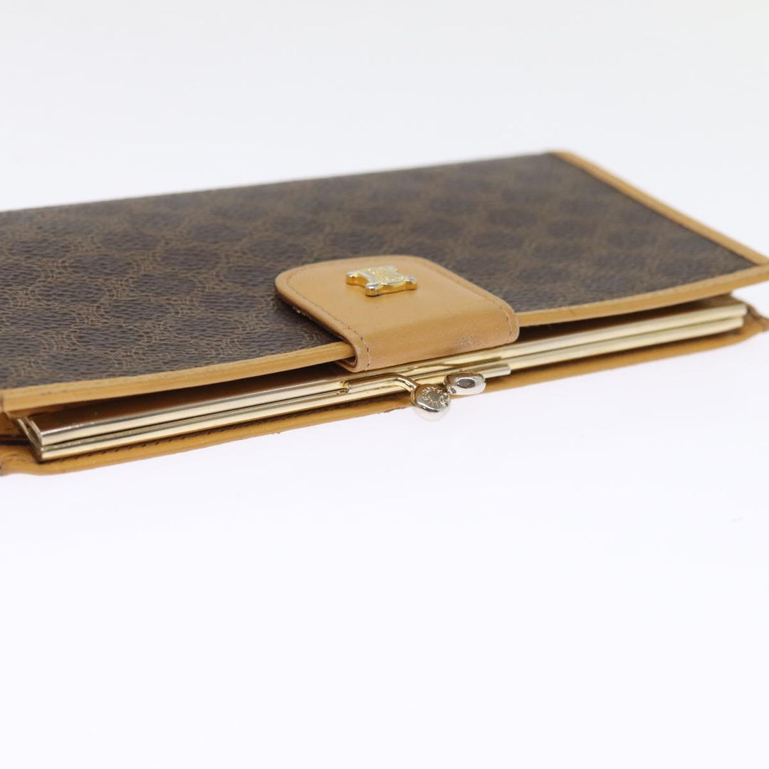 Celine Macadam Canvas Long Wallet PVC Brown Auth am6379