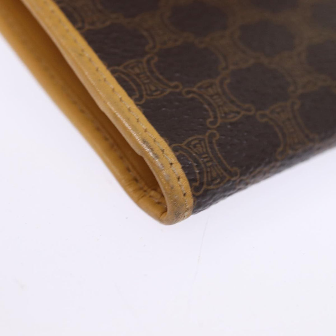 Celine Macadam Canvas Long Wallet PVC Brown Auth am6379