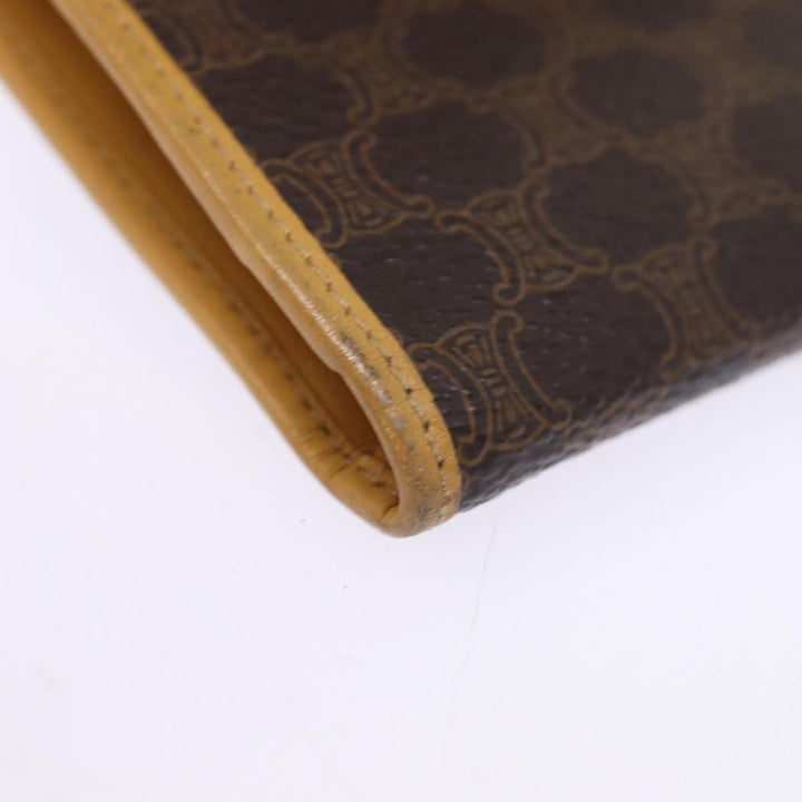 Celine Macadam Canvas Long Wallet PVC Brown Auth am6379