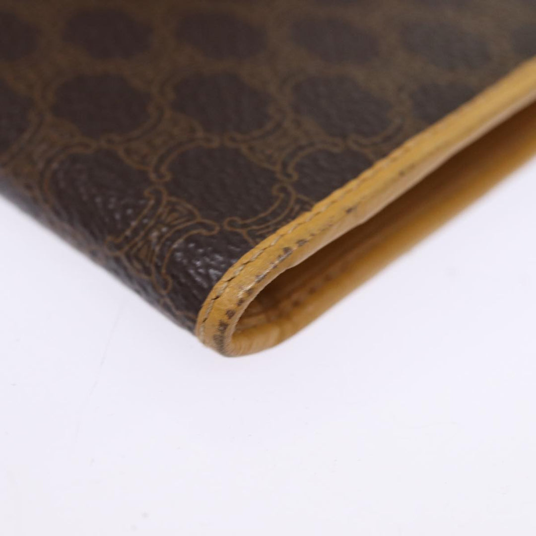 Celine Macadam Canvas Long Wallet PVC Brown Auth am6379