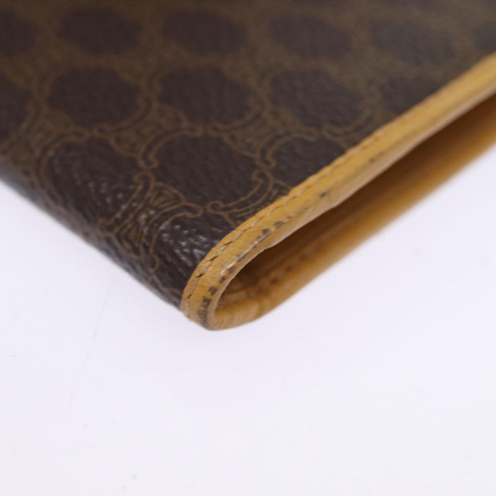 Celine Macadam Canvas Long Wallet PVC Brown Auth am6379