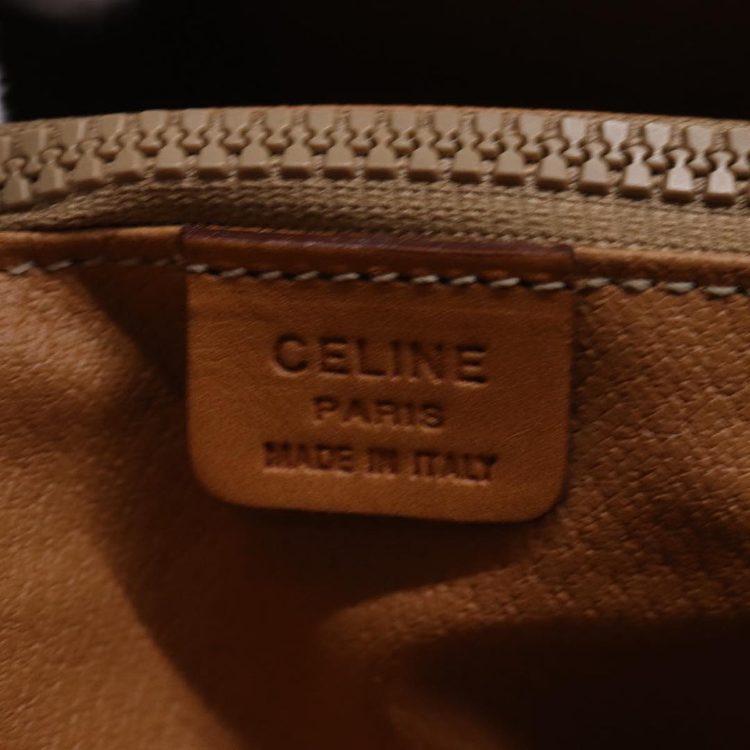 Celine Macadam Canvas Tote Bag PVC Leather Brown Auth am6400