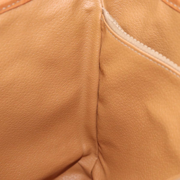 Celine Macadam Canvas Tote Bag PVC Leather Brown Auth am6400