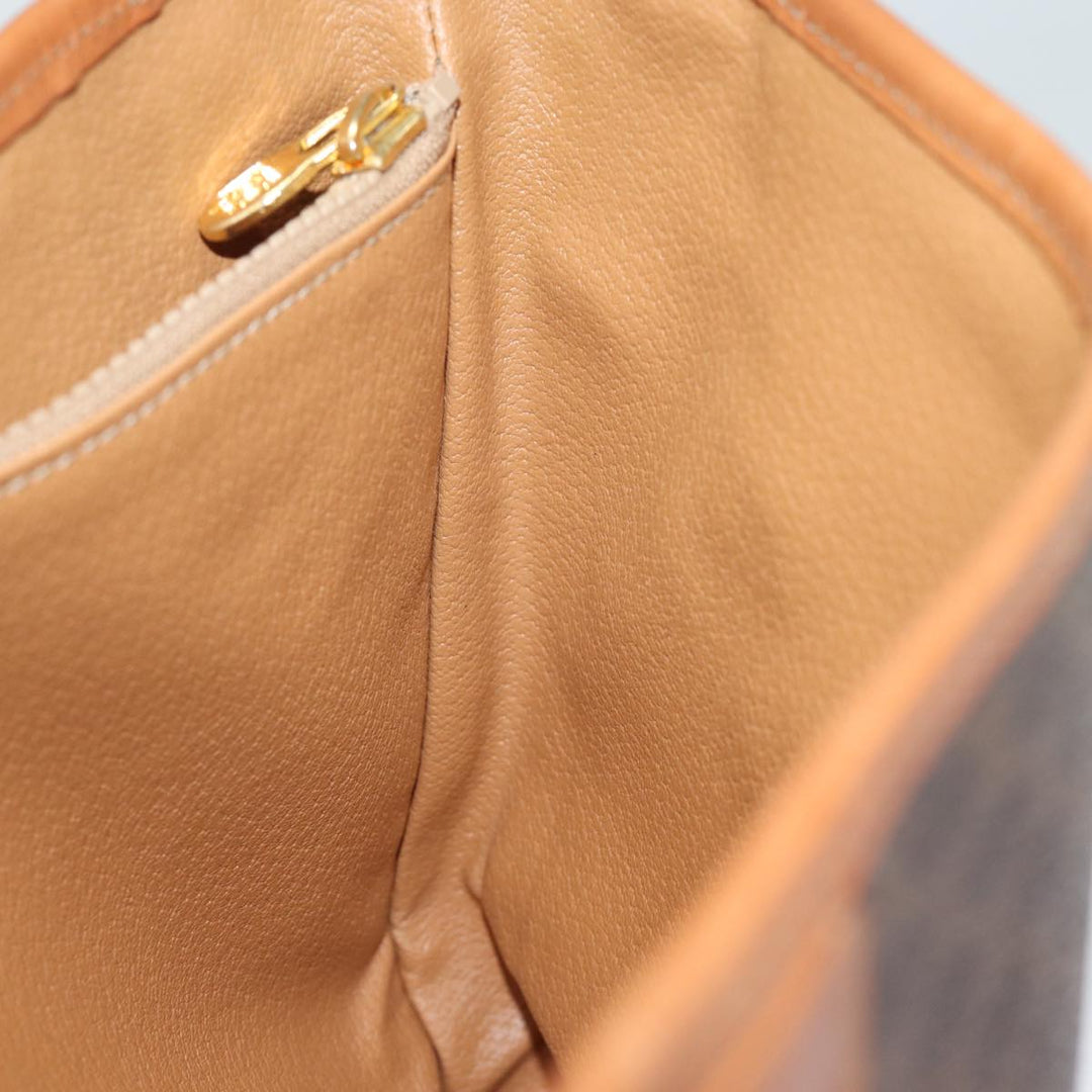 Celine Macadam Canvas Tote Bag PVC Leather Brown Auth am6400