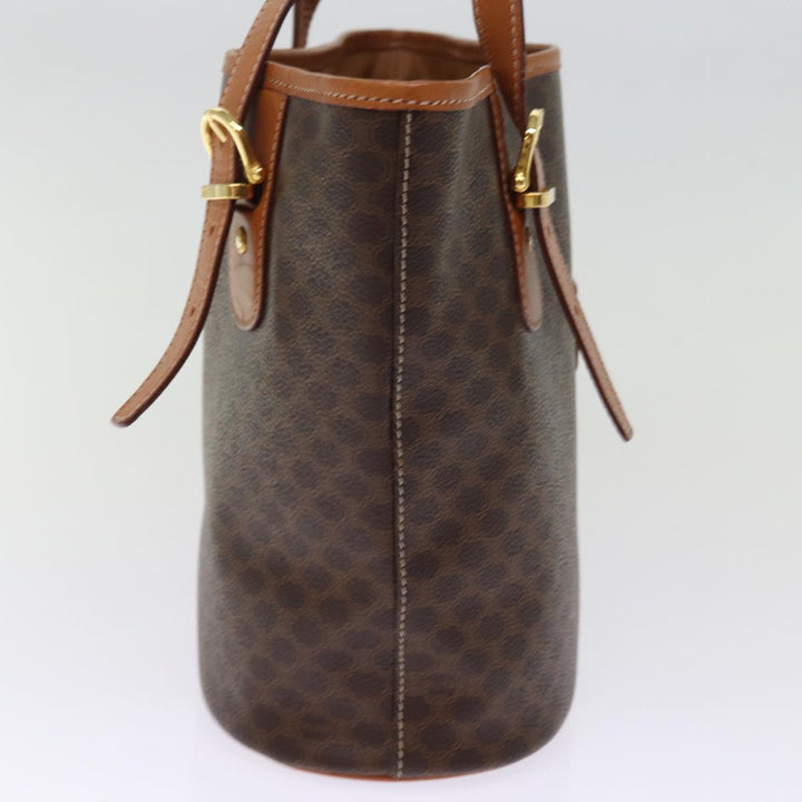Celine Macadam Canvas Tote Bag PVC Leather Brown Auth am6400