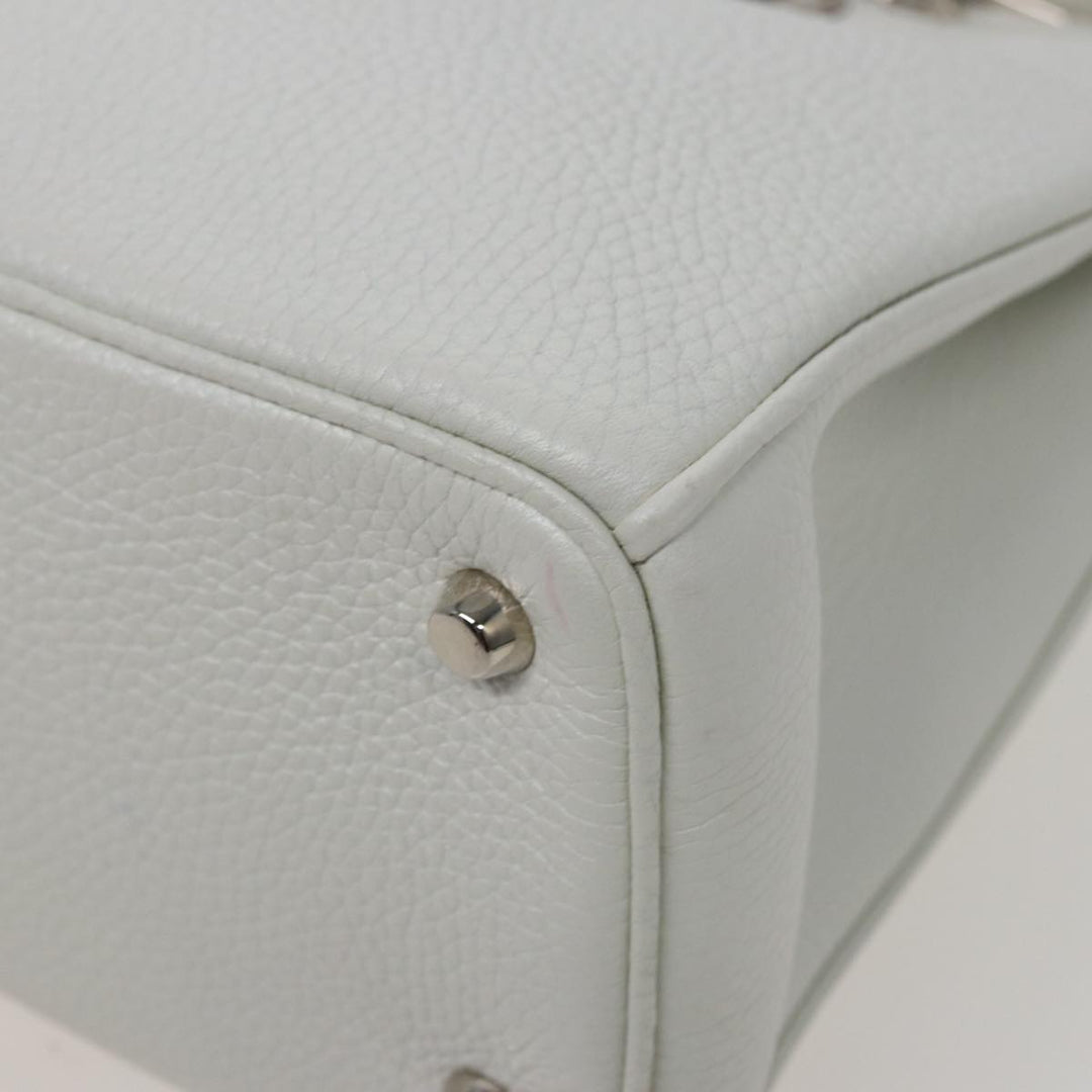 CHRISTIAN Top quality Dior Top quality Diorissimo Hand Bag Leather 2way White Auth am6412A