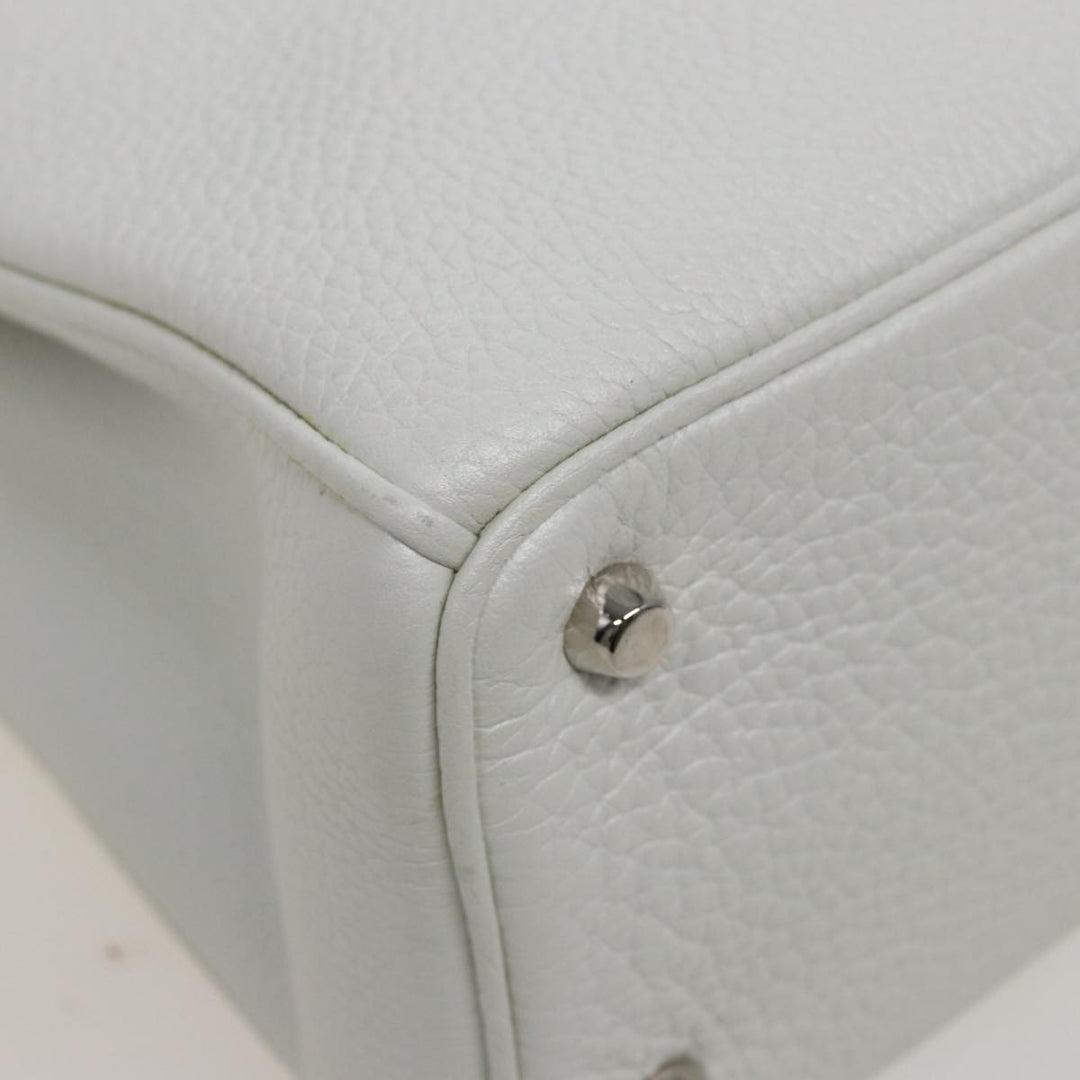 CHRISTIAN Top quality Dior Top quality Diorissimo Hand Bag Leather 2way White Auth am6412A
