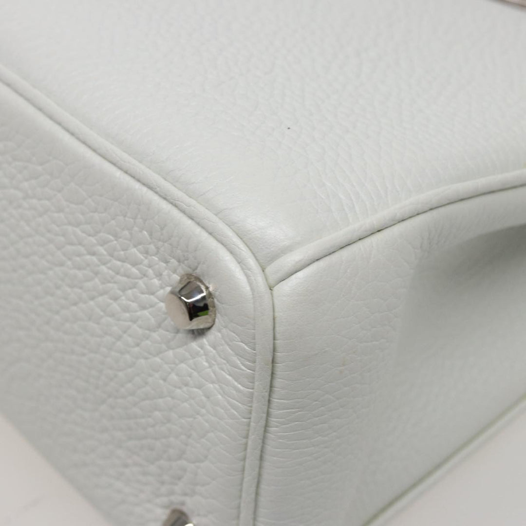 CHRISTIAN Top quality Dior Top quality Diorissimo Hand Bag Leather 2way White Auth am6412A