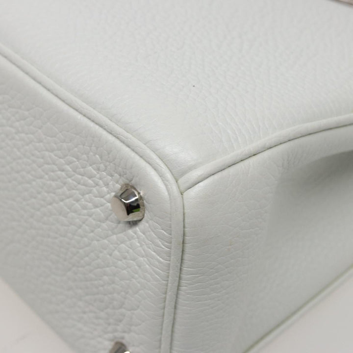 CHRISTIAN Top quality Dior Top quality Diorissimo Hand Bag Leather 2way White Auth am6412A