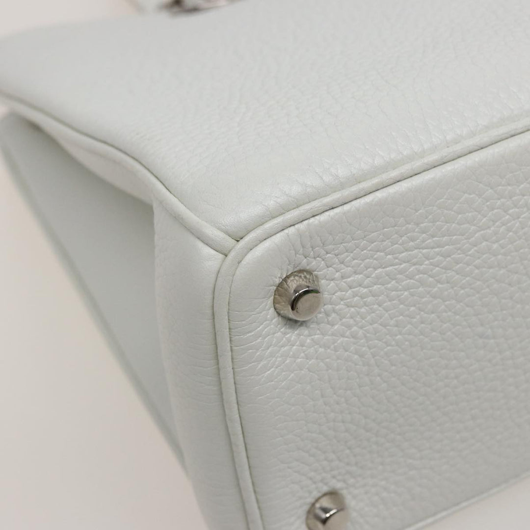 CHRISTIAN Top quality Dior Top quality Diorissimo Hand Bag Leather 2way White Auth am6412A