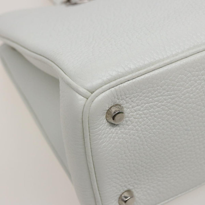 CHRISTIAN Top quality Dior Top quality Diorissimo Hand Bag Leather 2way White Auth am6412A