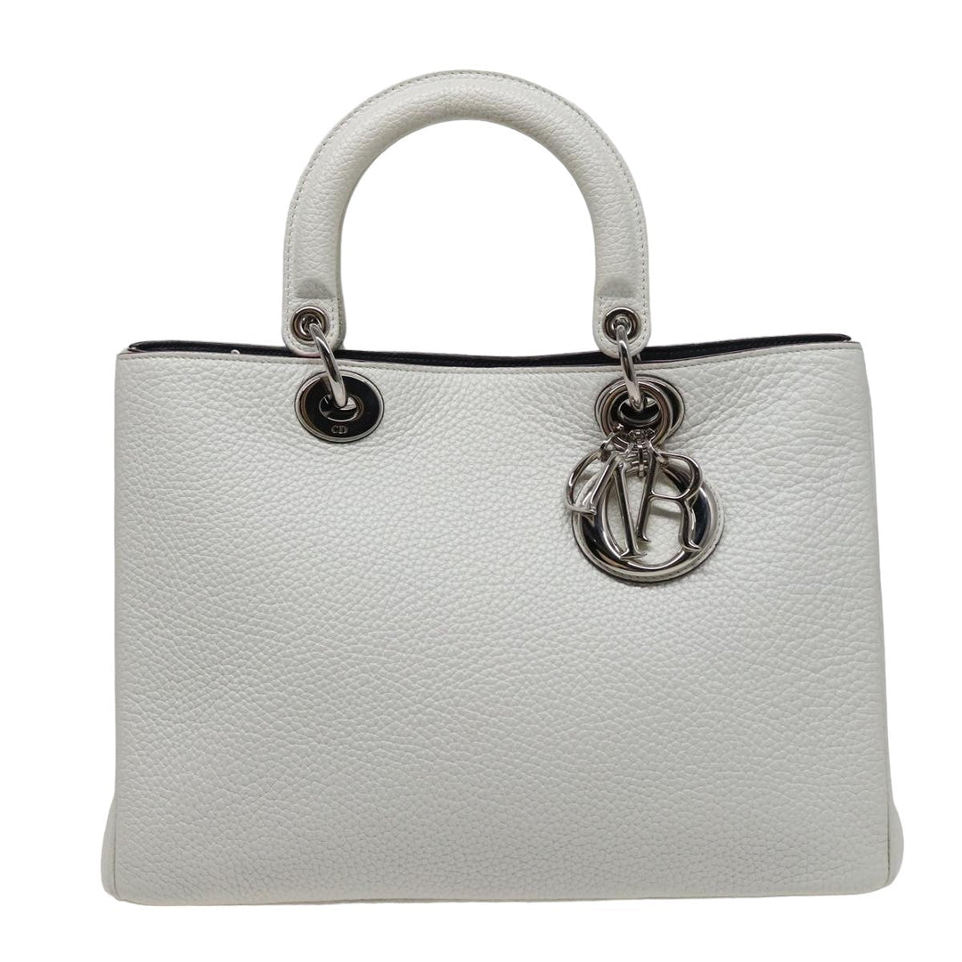 CHRISTIAN Top quality Dior Top quality Diorissimo Hand Bag Leather 2way White Auth am6412A