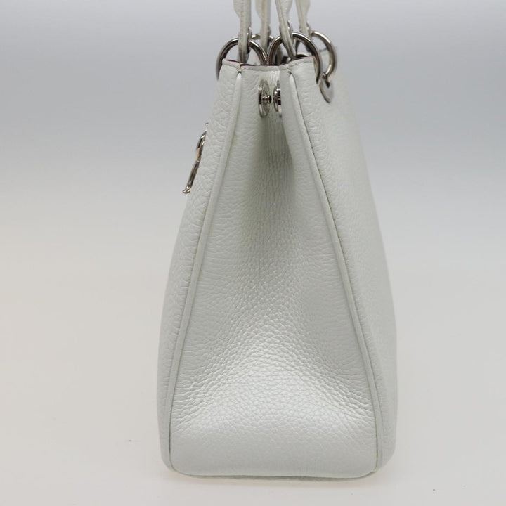 CHRISTIAN Top quality Dior Top quality Diorissimo Hand Bag Leather 2way White Auth am6412A