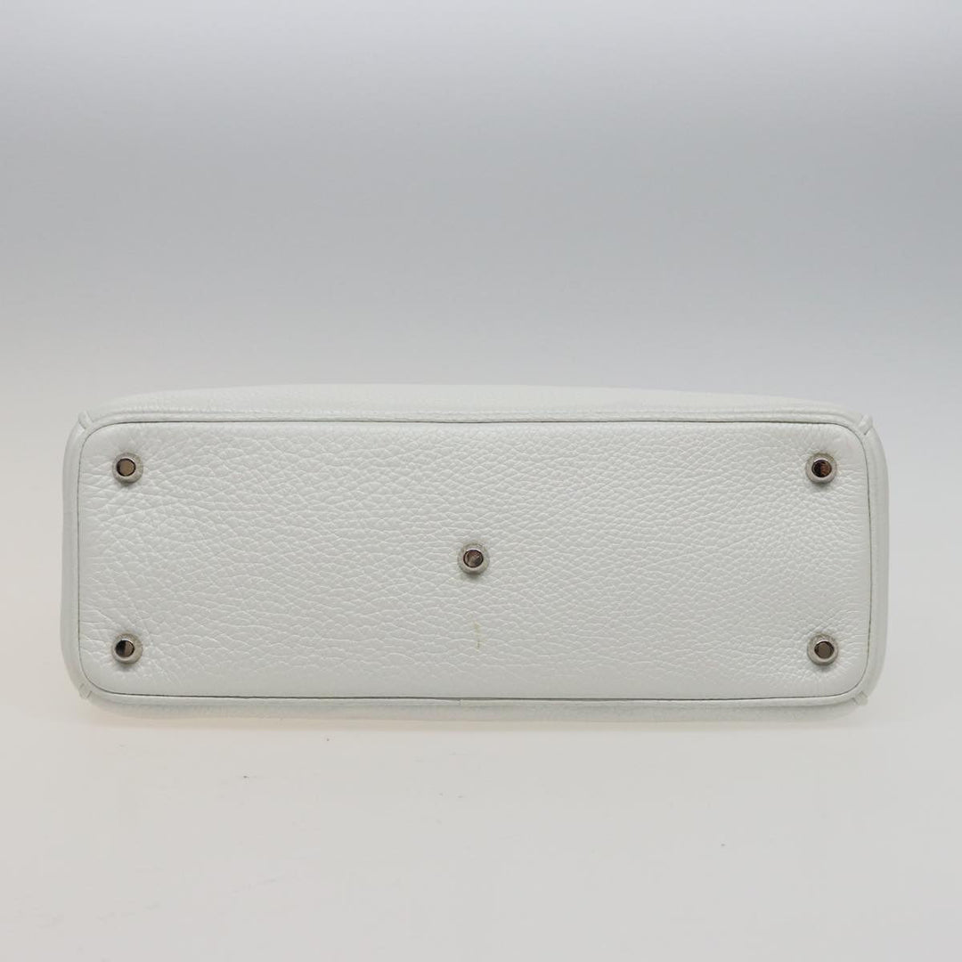 CHRISTIAN Top quality Dior Top quality Diorissimo Hand Bag Leather 2way White Auth am6412A