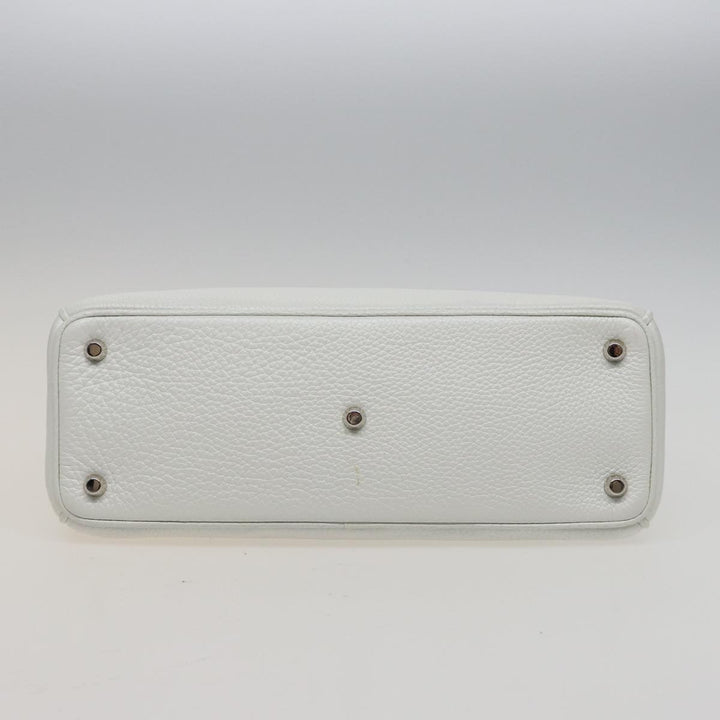 CHRISTIAN Top quality Dior Top quality Diorissimo Hand Bag Leather 2way White Auth am6412A