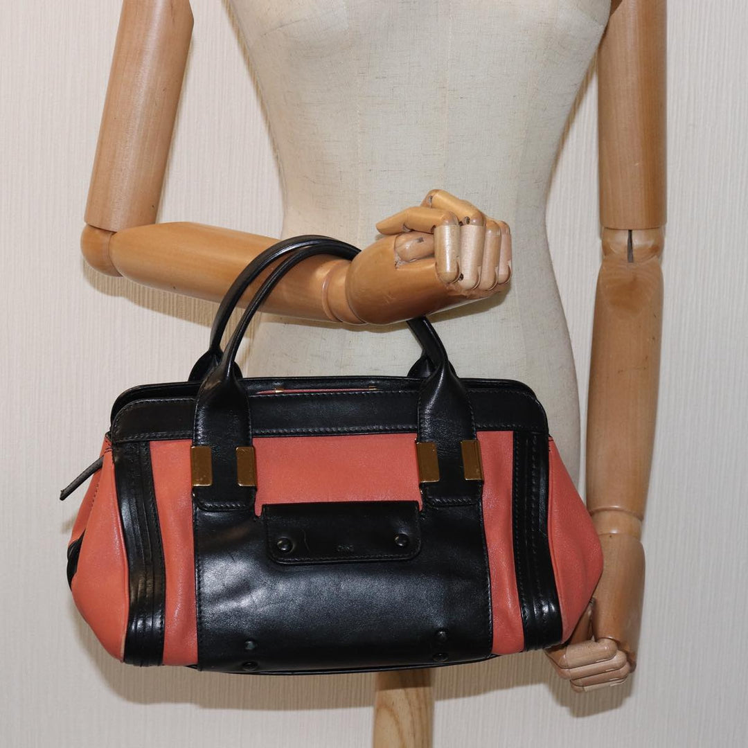 Chloe Hand Bag Leather Orange am6413