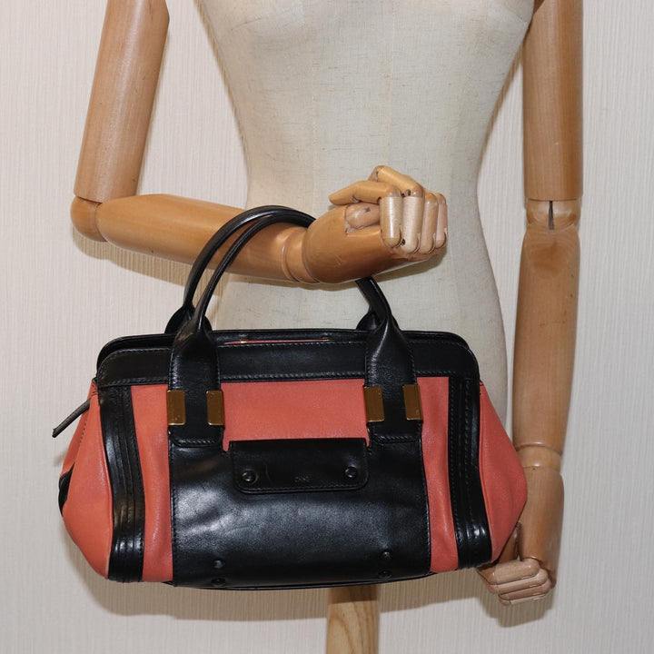 Chloe Hand Bag Leather Orange am6413