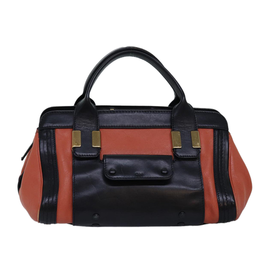 Chloe Hand Bag Leather Orange am6413