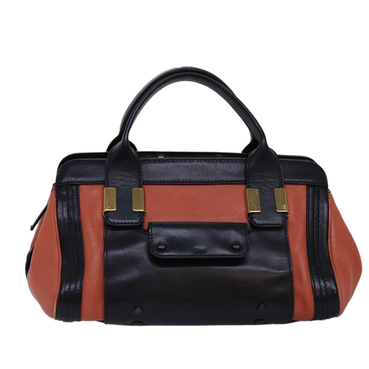 Chloe Hand Bag Leather Orange am6413