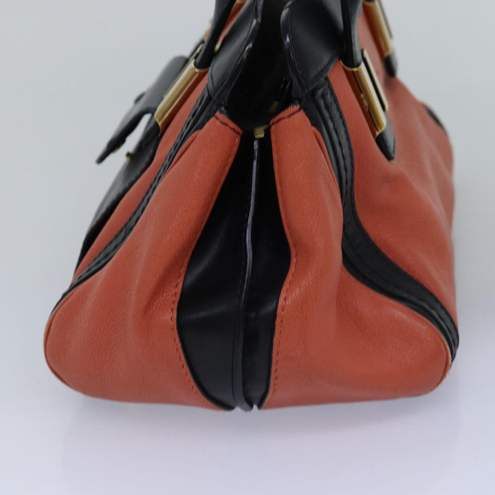 Chloe Hand Bag Leather Orange am6413