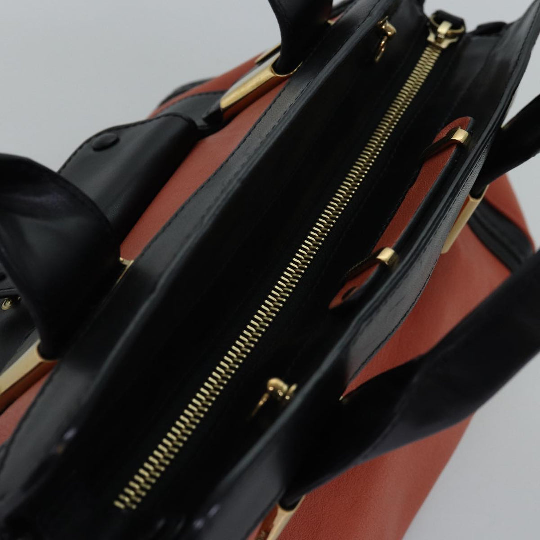 Chloe Hand Bag Leather Orange am6413