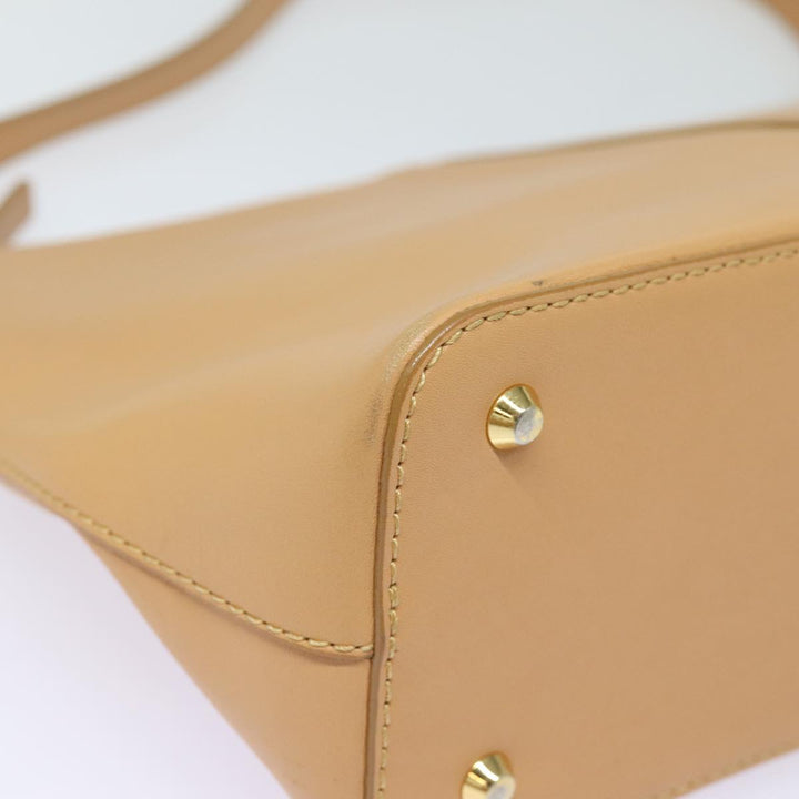 Burberry Shoulder Bag Leather Beige Auth am6447