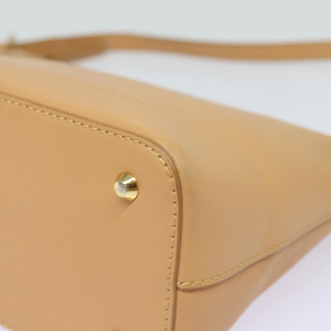 Burberry Shoulder Bag Leather Beige Auth am6447