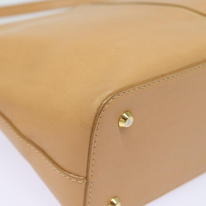 Burberry Shoulder Bag Leather Beige Auth am6447