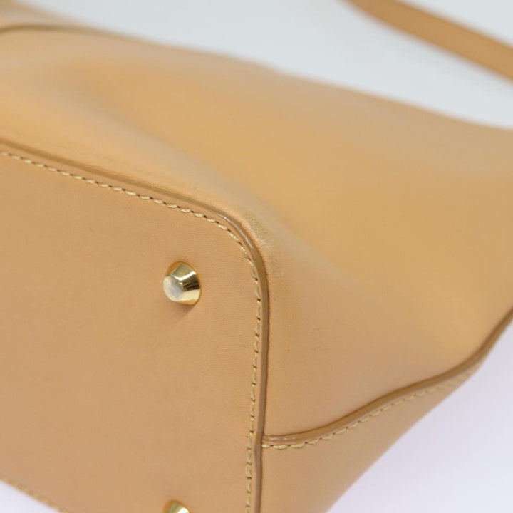 Burberry Shoulder Bag Leather Beige Auth am6447