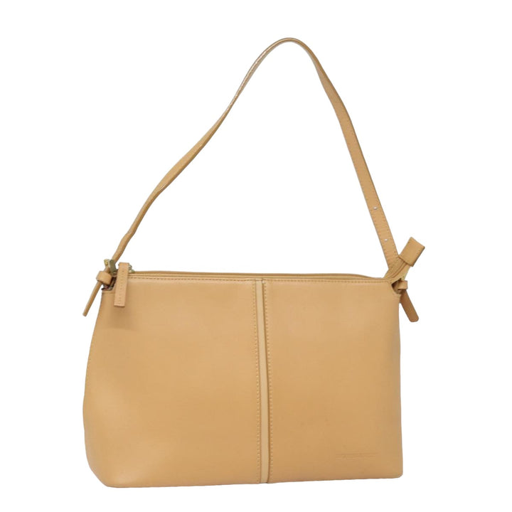 Burberry Shoulder Bag Leather Beige Auth am6447