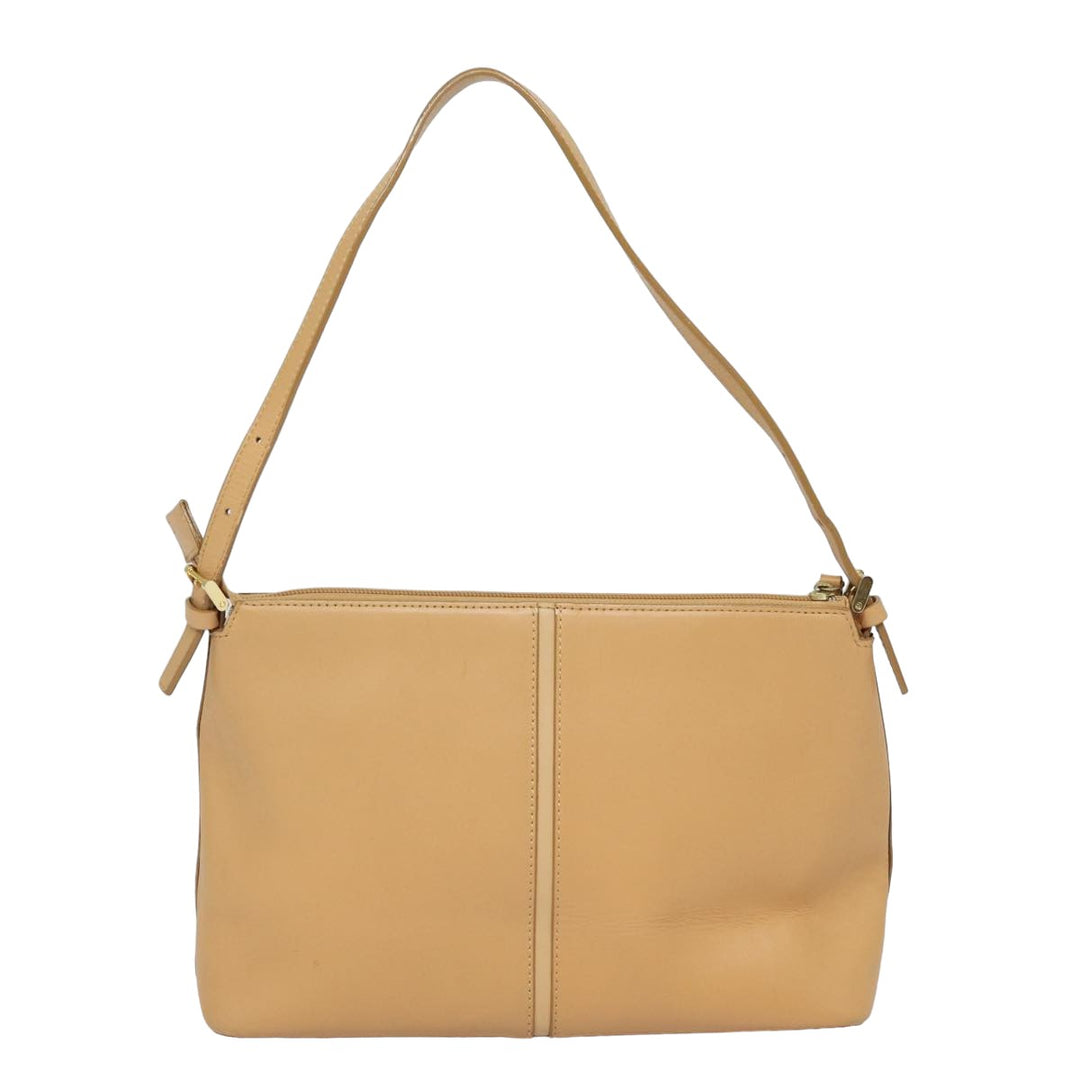 Burberry Shoulder Bag Leather Beige Auth am6447