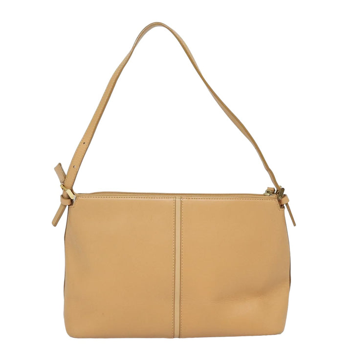 Burberry Shoulder Bag Leather Beige Auth am6447