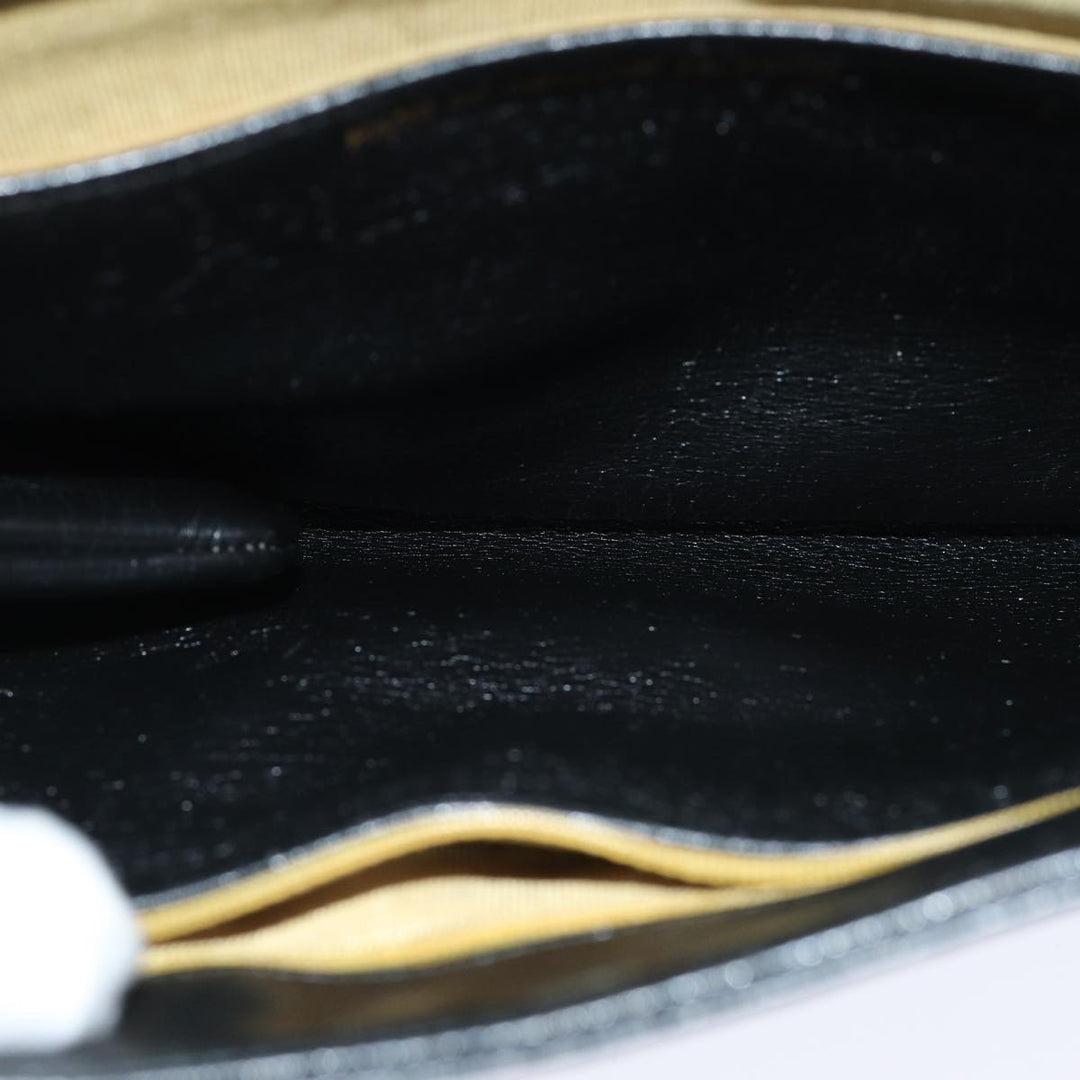 CHRISTIAN Top quality Dior Trotter Canvas Shoulder Bag Leather Navy Black Auth am6449