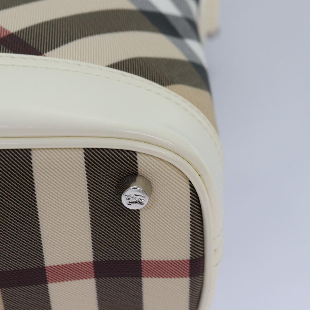 Burberry Nova Check Shoulder Bag PVC Leather Beige Auth am6477A
