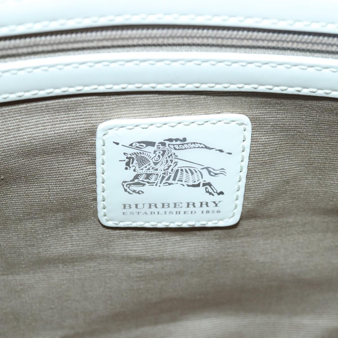 Burberry Nova Check Shoulder Bag PVC Leather Beige Auth am6477A