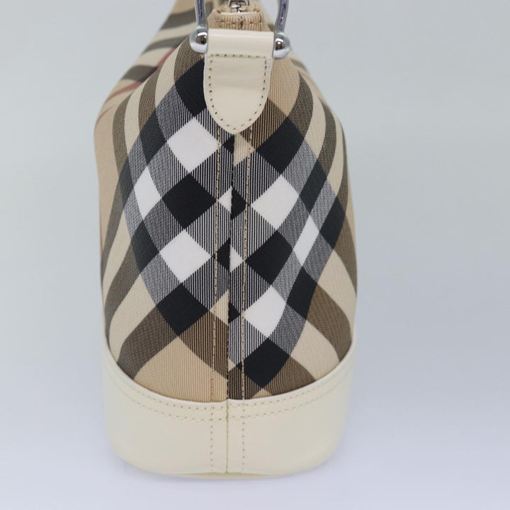 Burberry Nova Check Shoulder Bag PVC Leather Beige Auth am6477A