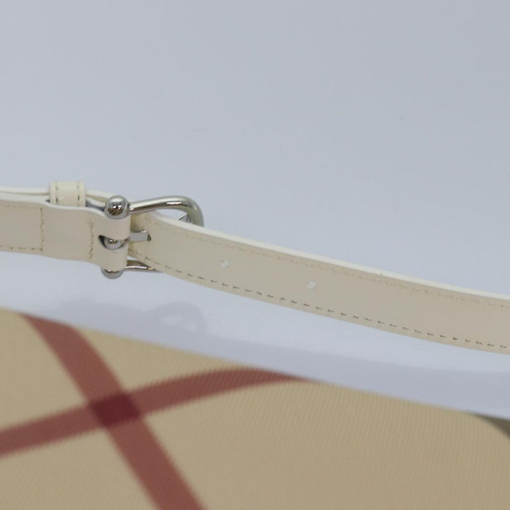 Burberry Nova Check Shoulder Bag PVC Leather Beige Auth am6477A