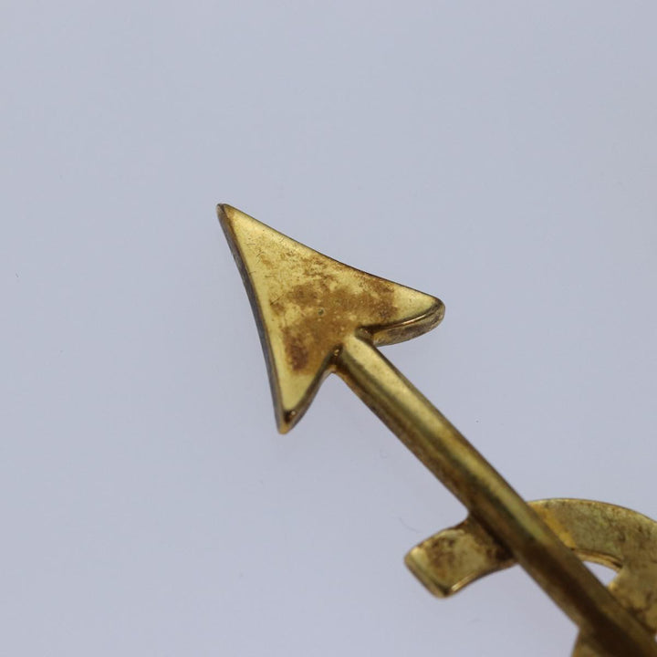 Chanel arrow Brooch metal Gold CC Auth am6488