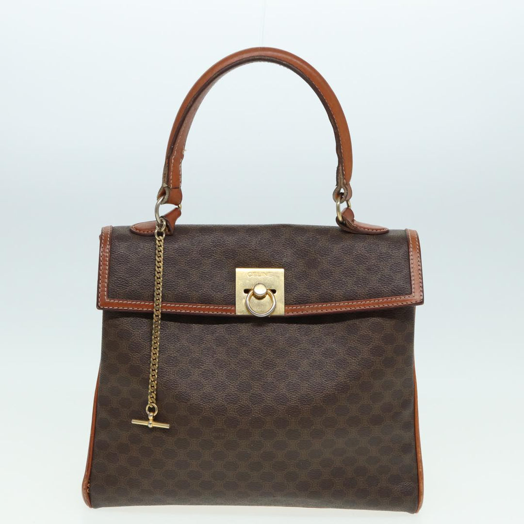 Celine Macadam Canvas Shoulder Bag PVC Leather 2Set Beige Brown Auth am6537