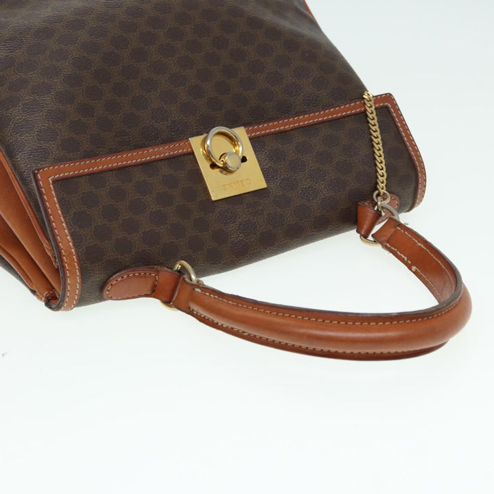 Celine Macadam Canvas Shoulder Bag PVC Leather 2Set Beige Brown Auth am6537