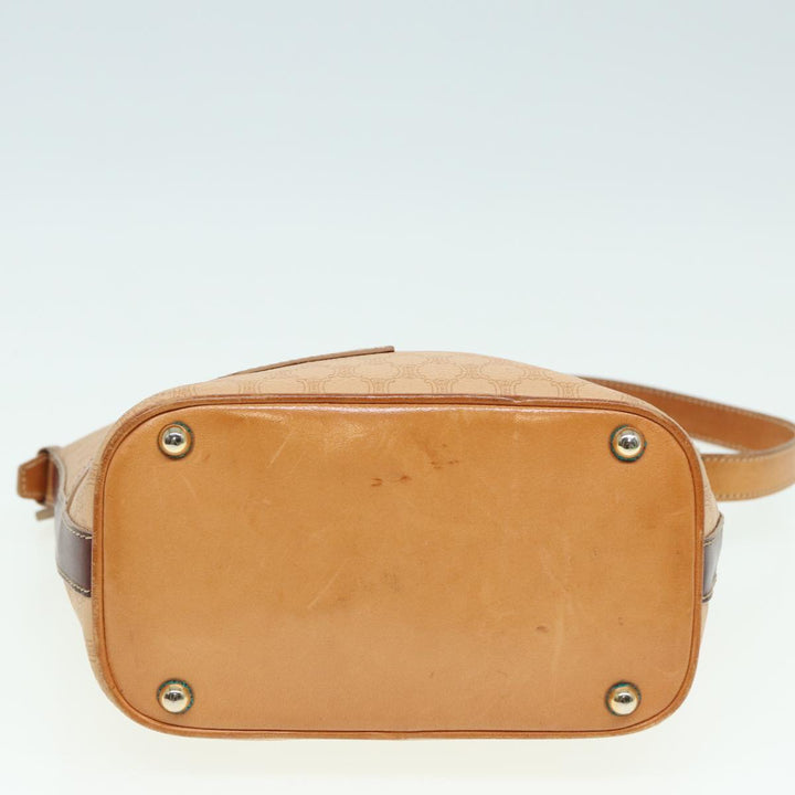 Celine Macadam Canvas Shoulder Bag PVC Leather 2Set Beige Brown Auth am6537