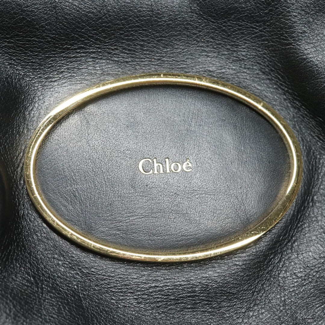Chloe Victoria Hand Bag Leather 2way Black am6565
