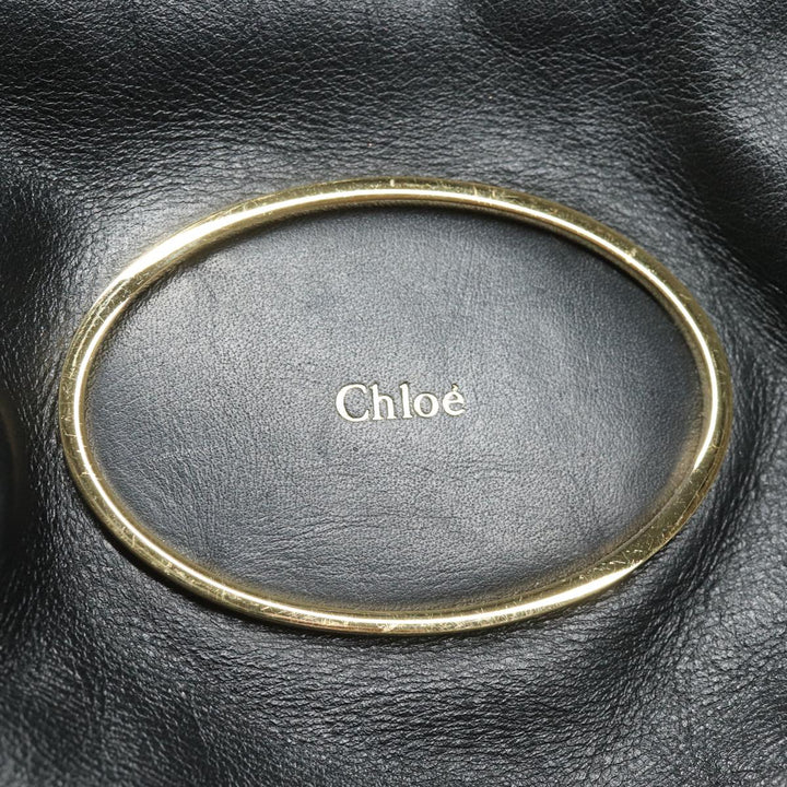 Chloe Victoria Hand Bag Leather 2way Black am6565